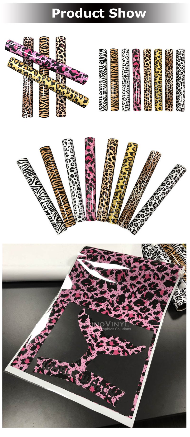 Leather Animal Skin Pattern Iron On Textile Vinyl For T-shirt