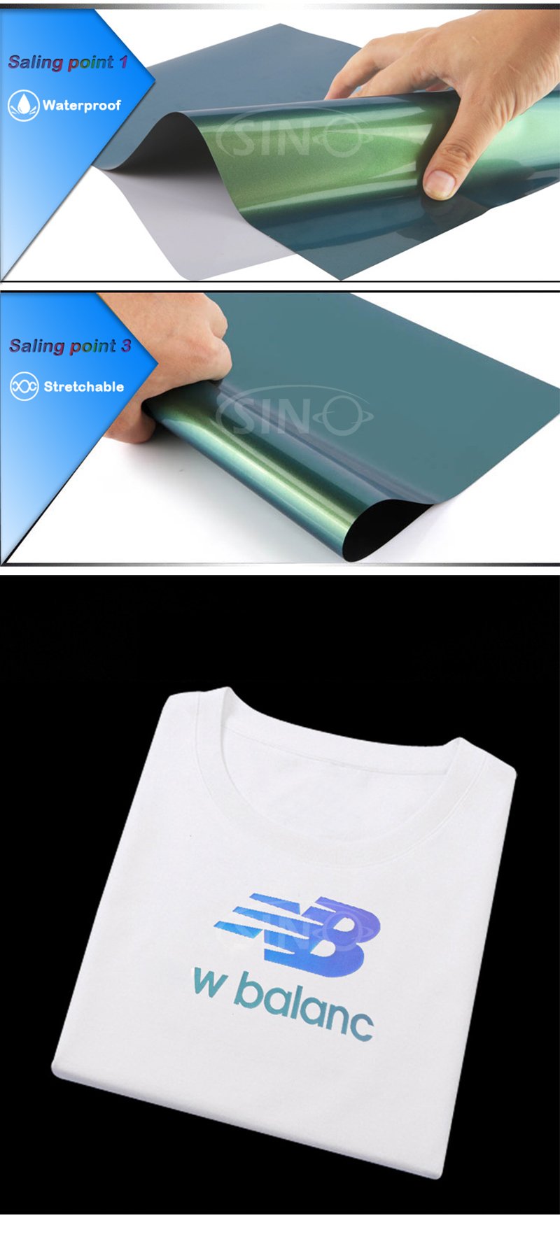 Metallic Chameleon Heat Transfer Vinyl for T-shirt Clothing