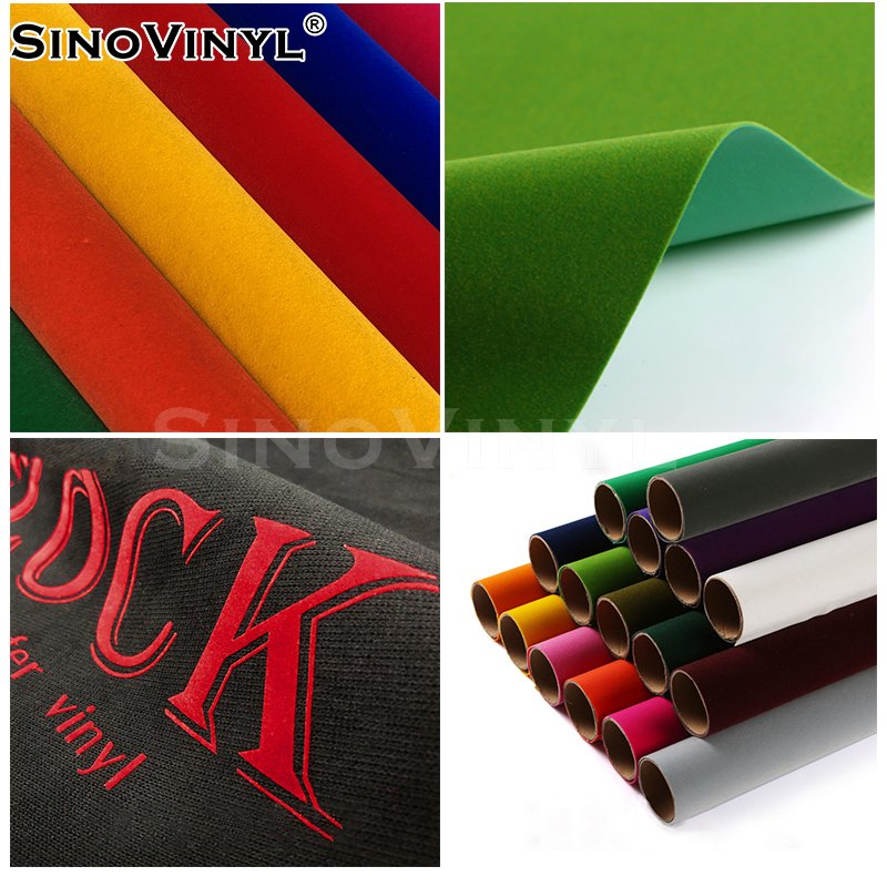 25X100CM Free Shipping Flock Heat Transfer Vinyl Assorted Colors Iron On  HTV For T-Shirt With Or Heat Press DIY