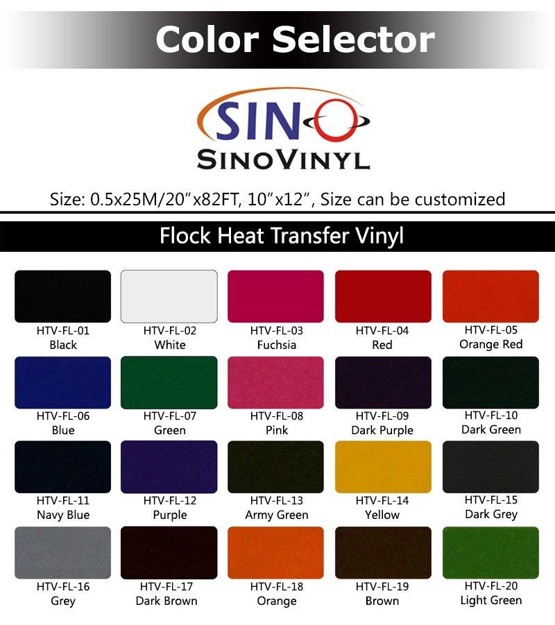 Flock Velvet Suede Heat Transfer Vinyl Textile HTV