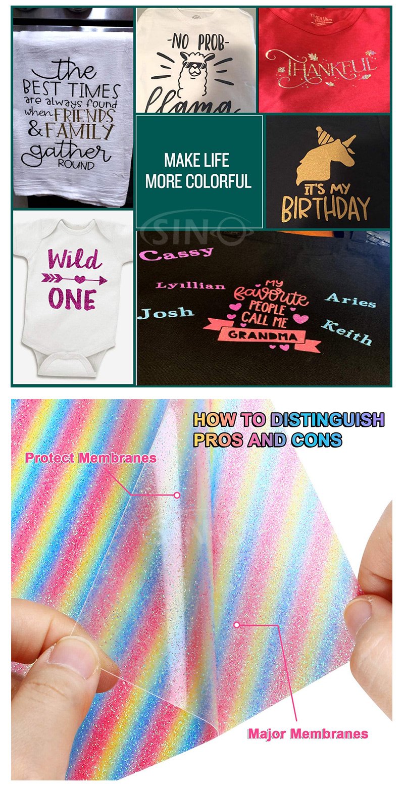 Fabric Clothing T-shirt HTV Glitter Heat Transfer Vinyl Textile