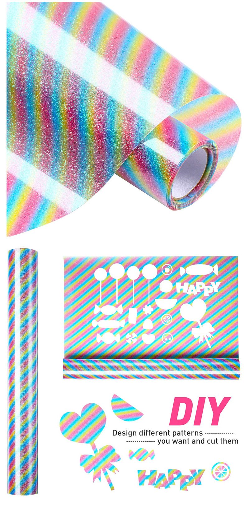 Fabric Clothing T-shirt HTV Glitter Heat Transfer Vinyl Textile