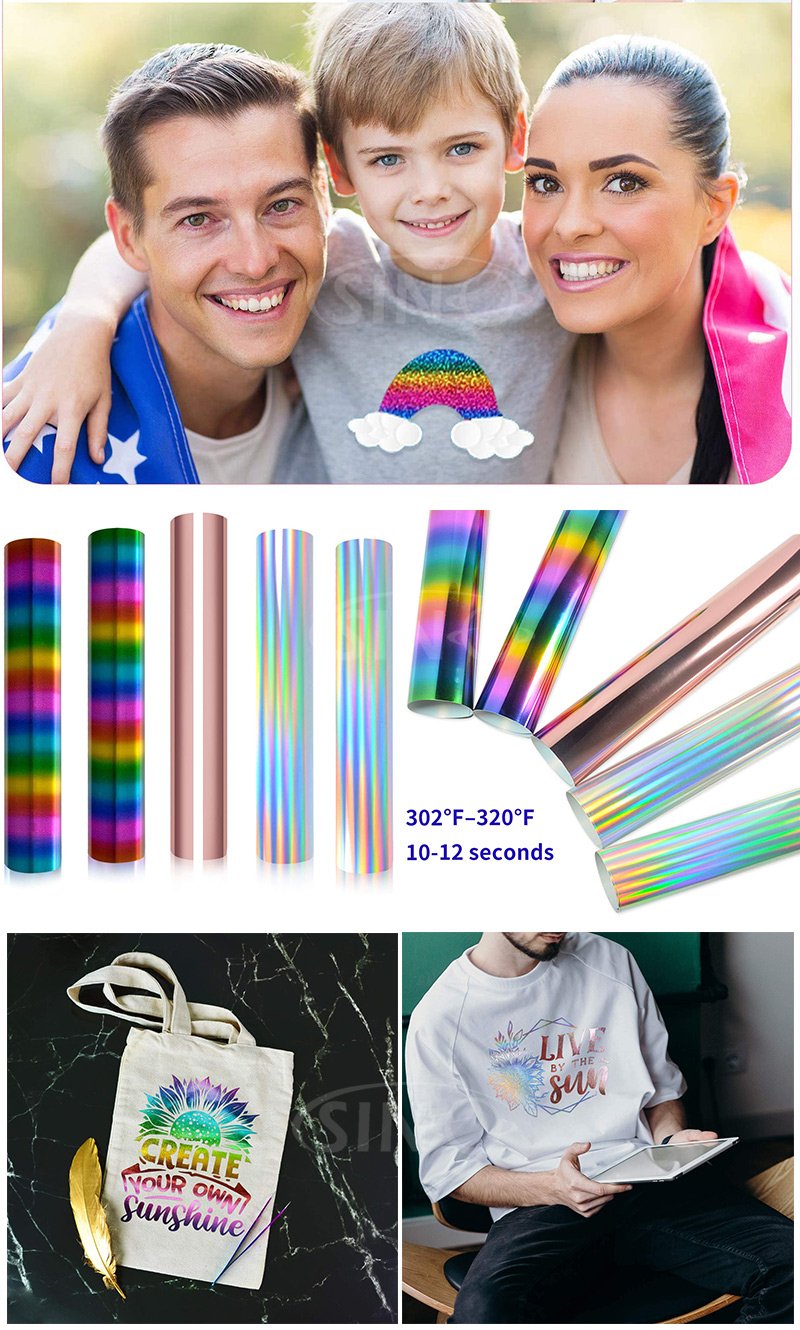 Holographic Rainbow HTV Heat Transfer Vinyl for Clothing