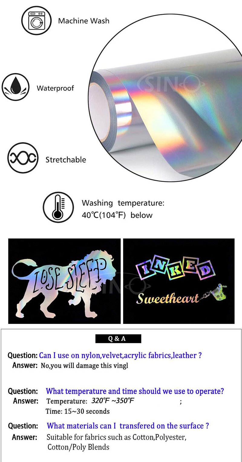 Holographic Rainbow HTV Heat Transfer Vinyl for Clothing