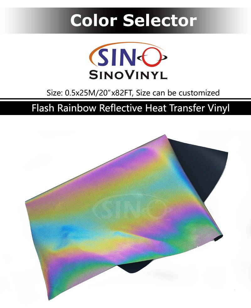 Rainbow Flash Reflective Heat Transfer Press HTV Vinyl