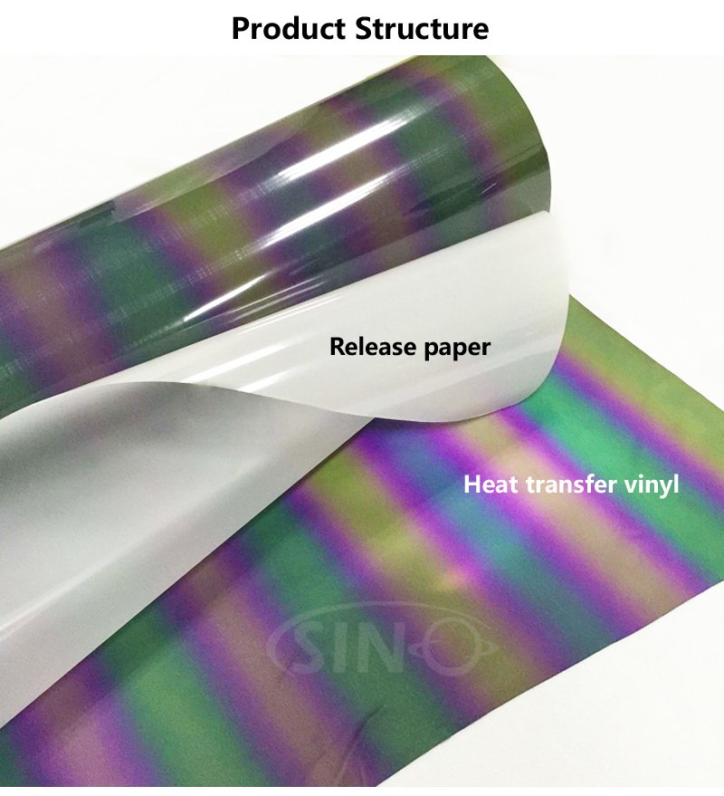 Rainbow Flash Reflective Heat Transfer Press HTV Vinyl