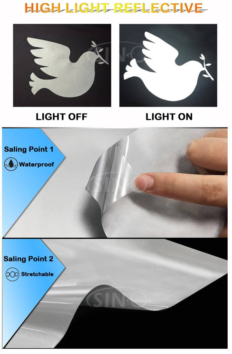 Reflective Heat Transfer Vinyl HTV Textiles for T-shirt