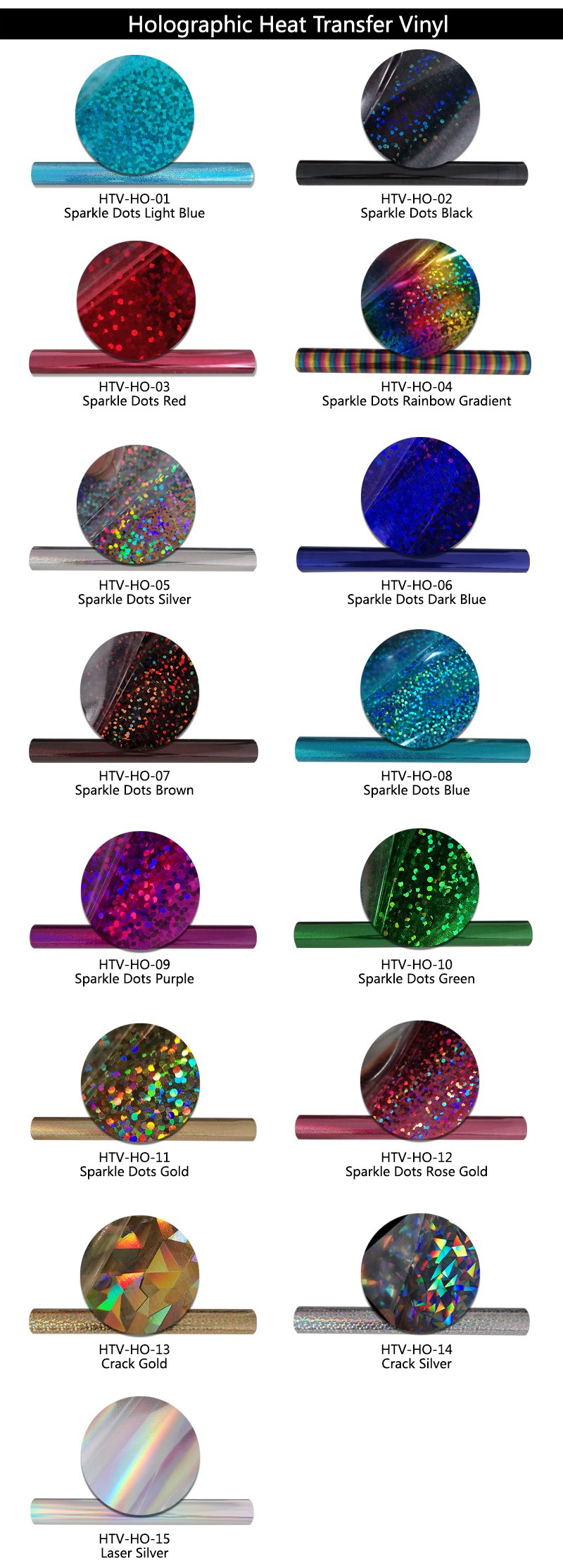 Holographic Rainbow HTV Heat Transfer Vinyl for Clothing