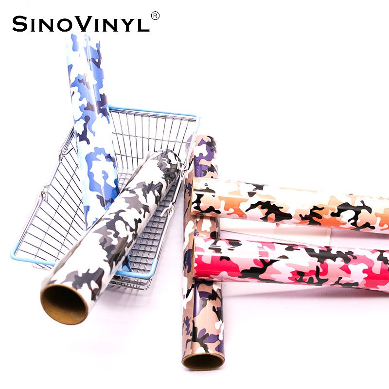 Hot Sale PU Leopard Patterned Camouflage HTV Rolls