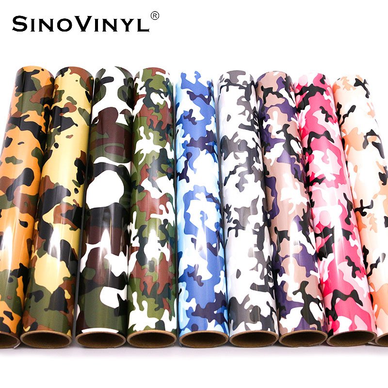 Multi Color Textile Korea HTV Rolls Camouflage For Jean Jacket