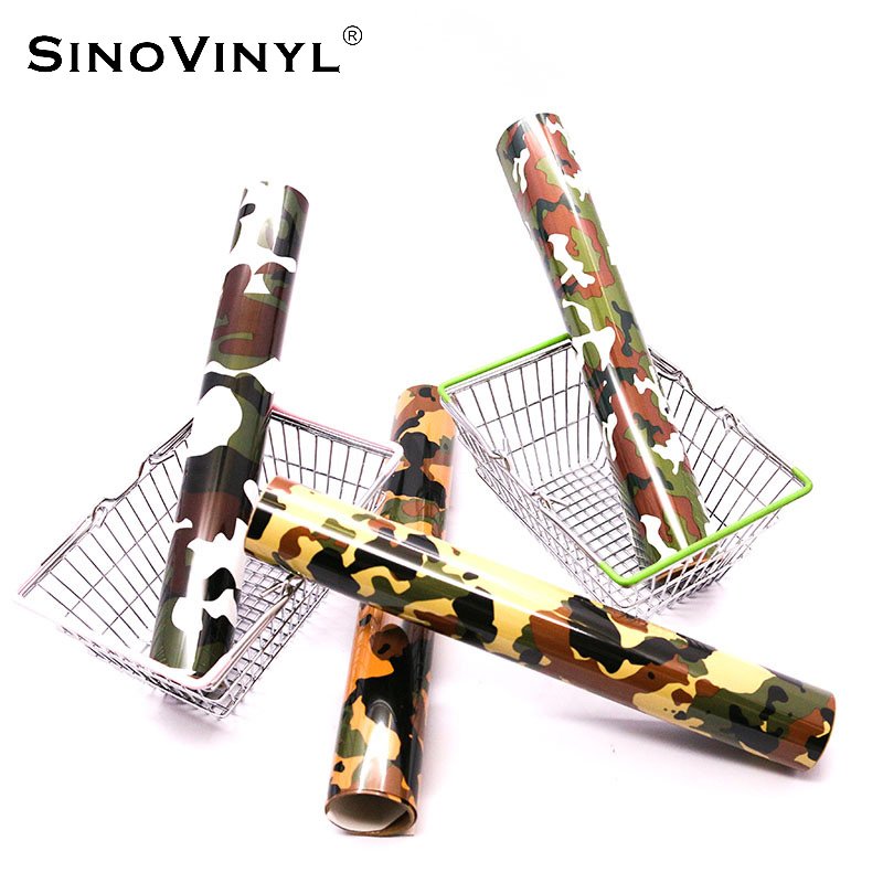 Hot Sale PU Leopard Patterned Camouflage HTV Rolls