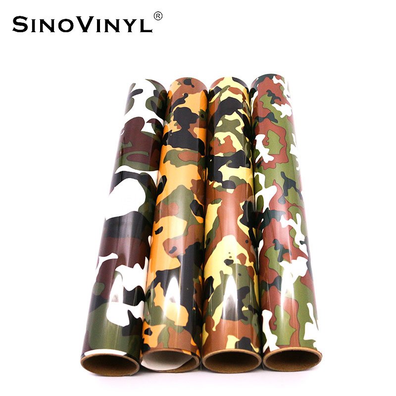Hot Sale PU Leopard Patterned Camouflage HTV Rolls