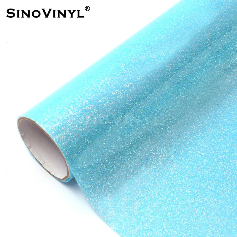 High Quality Rolls Super Gloss Glitter Heat Transfer Vinyl