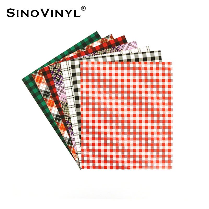 New Products Plaid Heat Transfer Vinyl Patterned HTV