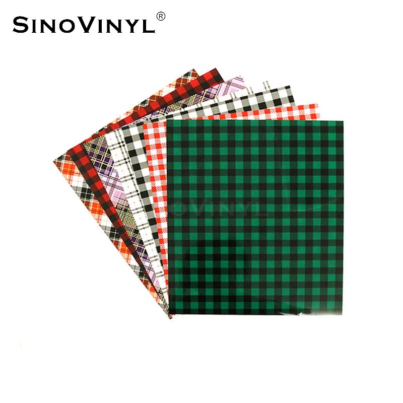 New Products Plaid Heat Transfer Vinyl Patterned HTV