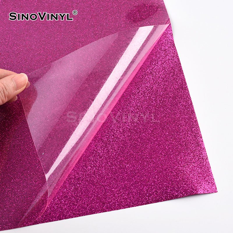 Fast Shipping 50cm*25m Rose Red Heat Press Vinyl Flex Glitter HTV Vinyl Rolls