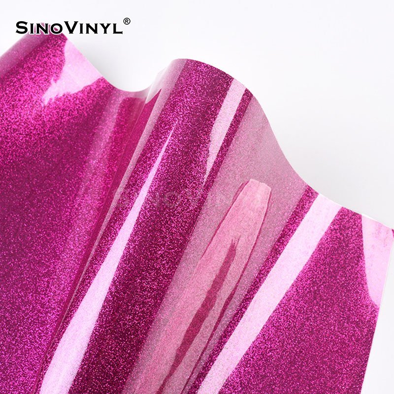 Fast Shipping 50cm*25m Rose Red Heat Press Vinyl Flex Glitter HTV Vinyl Rolls