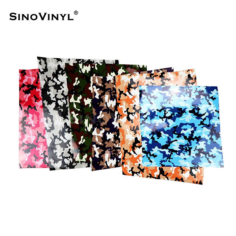 Textile HTV Camouflage Vinyl Flex Children Clothes Cricut Cutting Iron on Vinyl