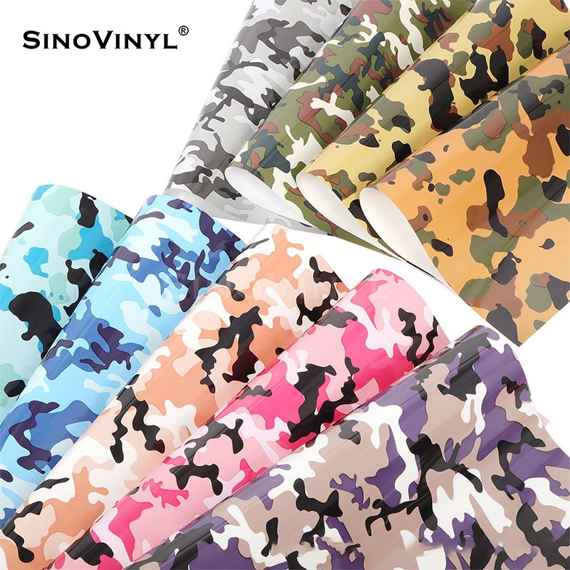 Textile HTV Camouflage Vinyl Flex Children Clothes  Cutting Iron on Vinyl